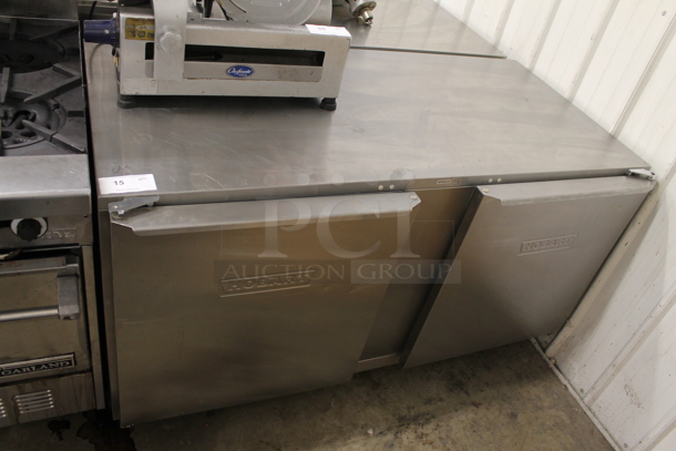 Hobart CU60 Stainless Steel Commercial 2 Door Undercounter Cooler 115 Volts, 1 Phase. Tested and Working!