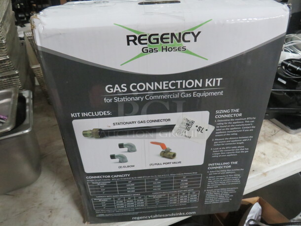 NEW Regency Gas Connect Kit, Stationary Gas Connector. 2XBID