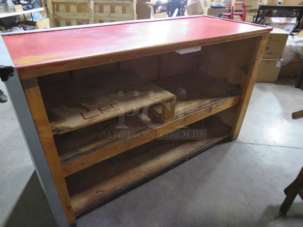 One Wooden/Metal Hostess Stand With 3 Shelves. 67X28X41 - Image 3 of 4