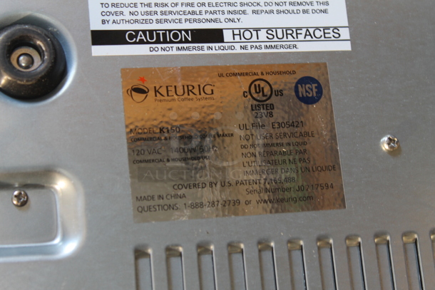 Keurig K150 Countertop Single Cup Coffee Machine. 120 Volts, 1 Phase. - Image 4 of 6