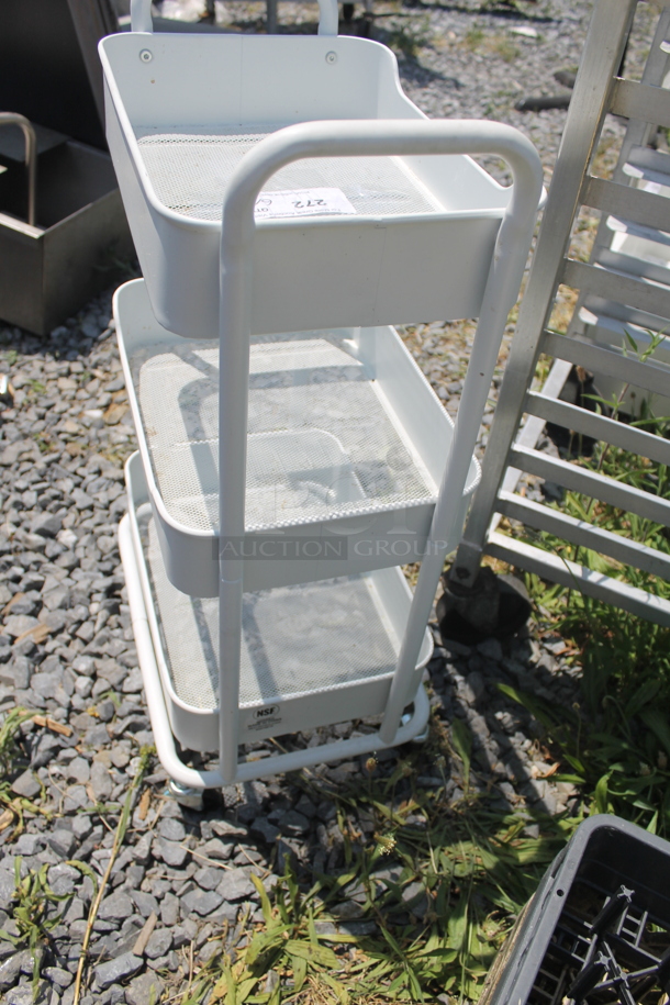 White 3-Tier Cart On Commercial Casters. - Image 2 of 4