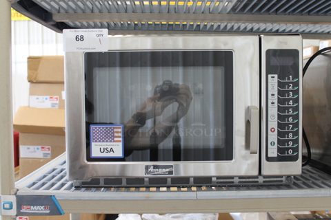 BRAND NEW SCRATCH AND DENT! 2023 Amana RFS12TS Stainless Steel Commercial Countertop Microwave Oven. 120 Volts, 1 Phase. 