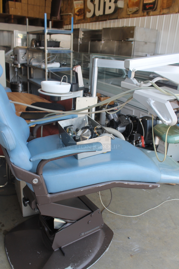Aidee 3002 Metal Commercial Floor Style Dental Chair w/ Rinsing Tools and Bowl. 120 Volts, 1 Phase.  - Image 2 of 9
