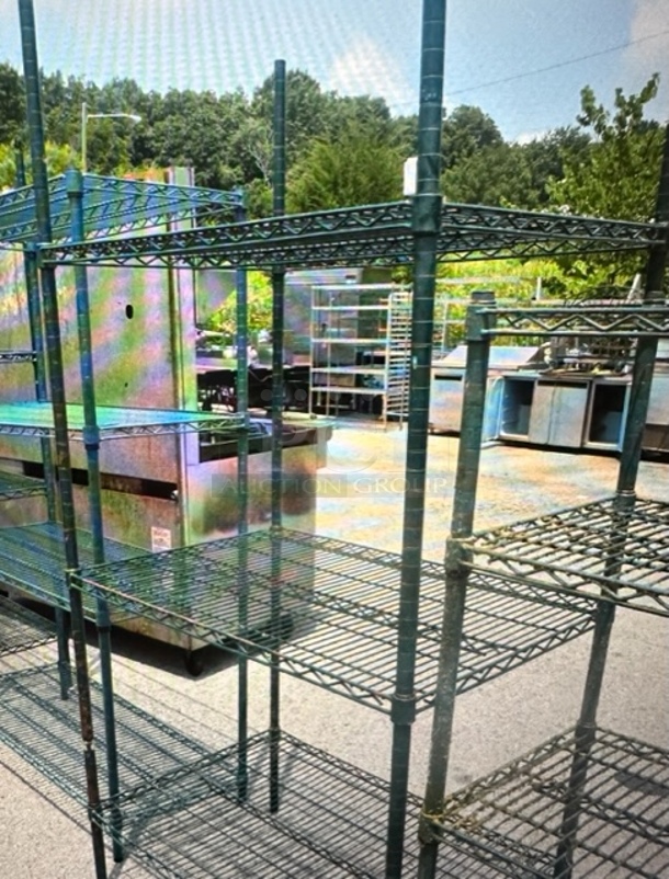 One Green Metro Shelf With 4 Shelves. 36X24X74.5 - Image 1 of 1