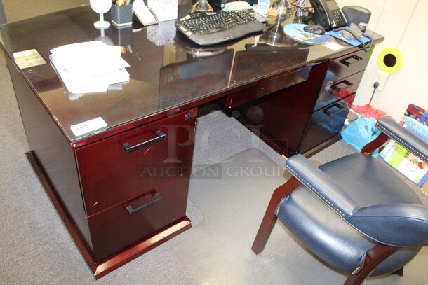 WOW! Wood Office Desk With Glass Top.72x41x30. Desk Only!   - Image 2 of 2