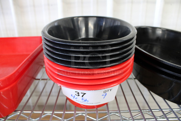 9 Poly Trays; 4 Red and 5 Black. 7x11x2.5. 9 Times Your Bid!