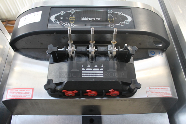 2013 Taylor C723-33 Stainless Steel Commercial Water Cooled Floor Style 2 Flavor w/ Twist Soft Serve Ice Cream Machine on Commercial Casters. 208-230 Volts, 3 Phase. - Image 6 of 11