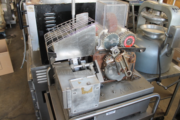 Hollymatic Super Model 54 Stainless Steel Commercial Countertop Patty Former on Stainless Steel Equipment Stand. Tested and Does Not Power On - Image 2 of 7