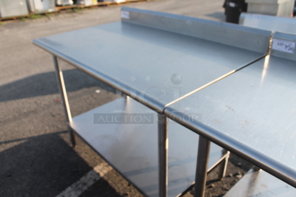 Stainless Steel Commercial Table w/ Back Splash and Under Shelf.  - Image 3 of 3
