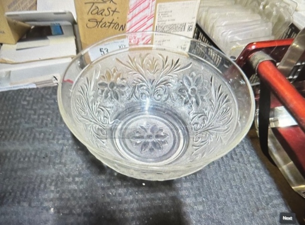 One 10X5 Cut Glass Punch Bowl. - Image 1 of 1