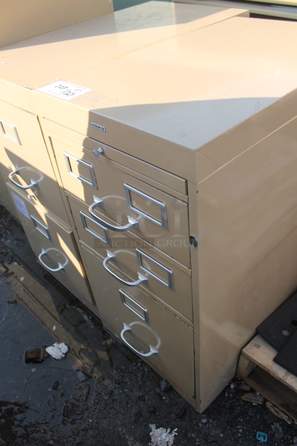 Cole Tan Metal 3 Drawer Filing Cabinet. - Image 3 of 3