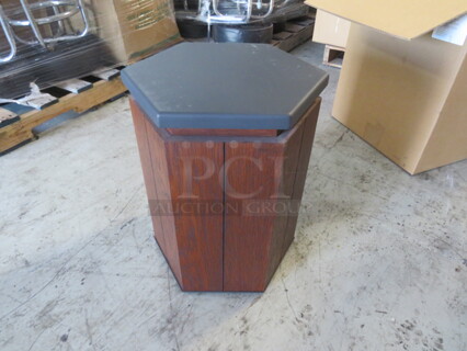 One NEW Starbucks Hexagonal Occasional Table. #34938. 14X14X19.5