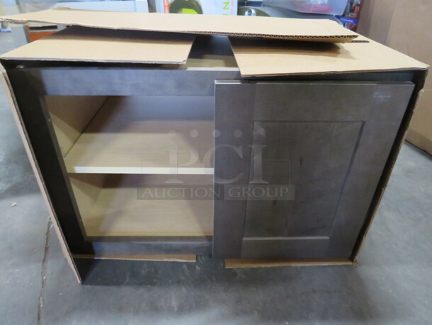One NEW Echelon Maple Wall Cabinet With 1 Door And 1 Shelf, In A Storm Finish. 27X19X19