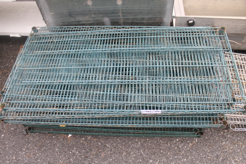 ALL ONE ONEY! Lot of 12 Green Finish Wire Shelves!