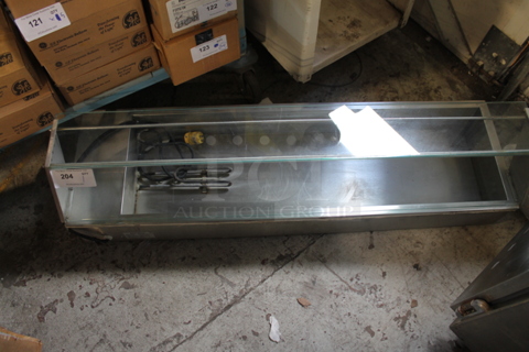 BM-4 Stainless Steel Commercial Countertop Heated Rail w/ Sneeze Guard. 220 Volts, 1 Phase. 