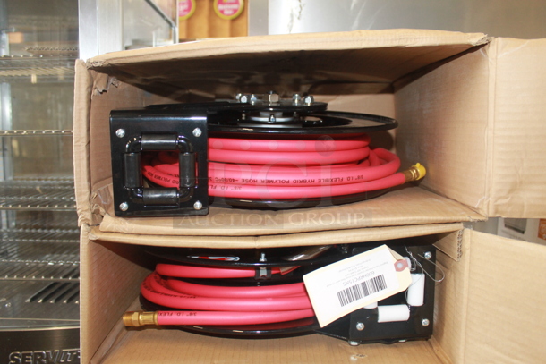 2 BRAND NEW IN BOX! Regency Open Powder-Coated Steel Hose Reel with Hose. Stock Picture Used as Gallery. 2 Times Your Bid! - Image 3 of 5