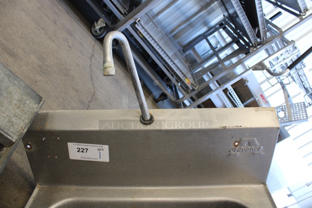 Stainless Steel Single Bay Sink w/ Faucet and Knee Pedals. 24.5x22x34 - Image 3 of 5