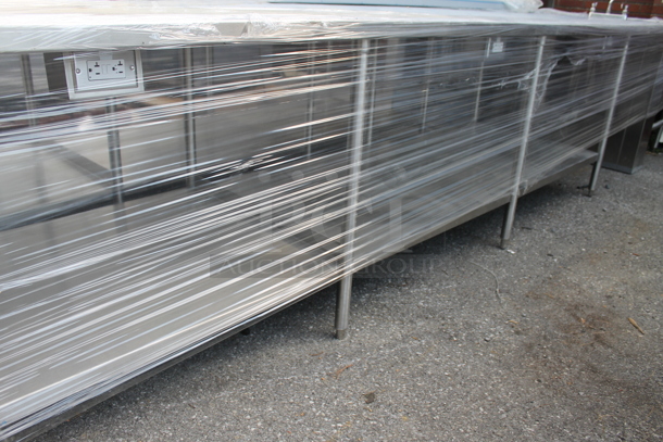 BRAND NEW! Stainless Steel Commercial Table w/ Sink Bay, Faucet, Handles and Under Shelf. - Image 4 of 8