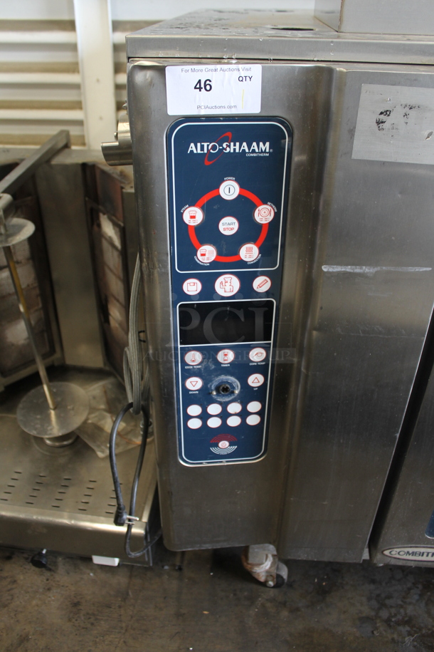 Alto Shaam 10.10ESG Stainless Steel Commercial Natural Gas Powered Combi Convection Oven on Commercial Casters. 68,000 BTU.  - Image 2 of 4