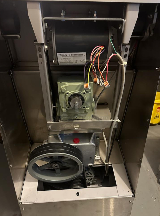 2021 Hobart MG2032 Metal Commercial Floor Style Electric Powered Meat Mixer Grinder w/ Foot Pedal on Commercial Casters. 208 Volts, 3 Phase.  - Image 8 of 8