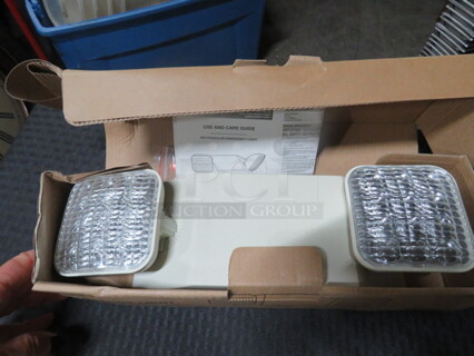One NEW LED Emergency Light With Battery Backup. # 1003-821-752.