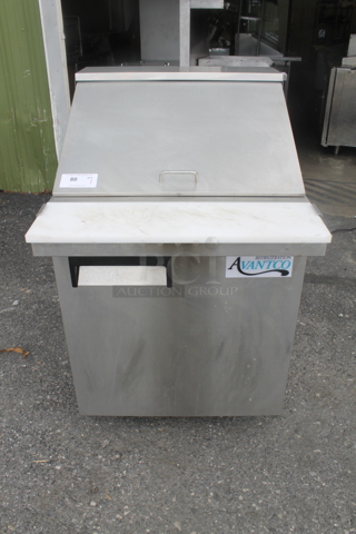 Avantco 178APT27MHC Stainless Steel Commercial Sandwich Salad Prep Table Bain Marie Mega Top on Commercial Casters. 115 Volts, 1 Phase. Tested and Working!