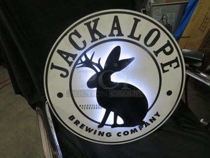 One WORKING Jackalope Brewing  Electric Light. 20 Inch Round.