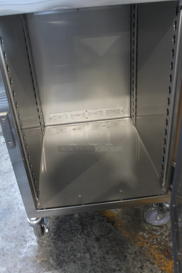 BRAND NEW! 2022 Alto Shaam 1200-UPS Commercial Stainless Steel Double Deck Heated Holding Cabinet With Steel Racks On Commercial Casters. 120V, 1 Phase. Tested and Working!   - Image 4 of 7