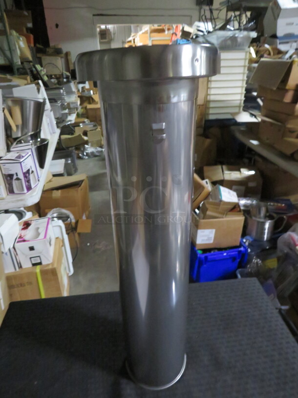 One NEW Vollrath Stainless Steel Wall Mount 12-20oz Cup Dispenser. #PLC-3 - Image 1 of 1