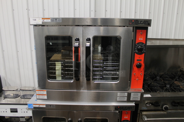 2 BRAND NEW SCRATCH AND DENT! Vulcan VC5ED ENERGY STAR Stainless Steel Commercial Electric Powered Full Size Convection Oven w/ View Through Doors, Metal Oven Racks and Thermostatic Controls. 208 Volts, 1/3 Phase. 2 Times Your Bid! - Image 2 of 9