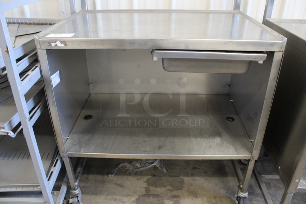 Winholt Stainless Steel Commercial Portable Table Work Station w/ Drawer and Under Shelf on Commercial Casters. 36x28x71 - Image 4 of 5