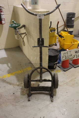 Metal Black Drum Truck for Barrels on Casters.