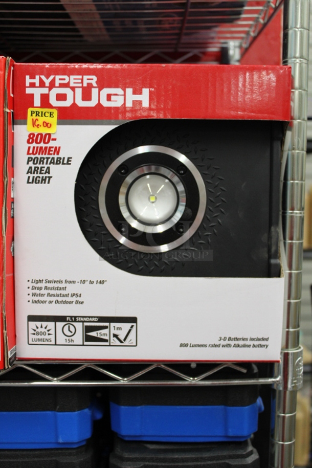 GROUP OF 3!! Hyper Tough 800-LUMEN PORTABLE AREA LIGHT, 3 D Batteries Included. 3x Your Bid.  - Image 1 of 1