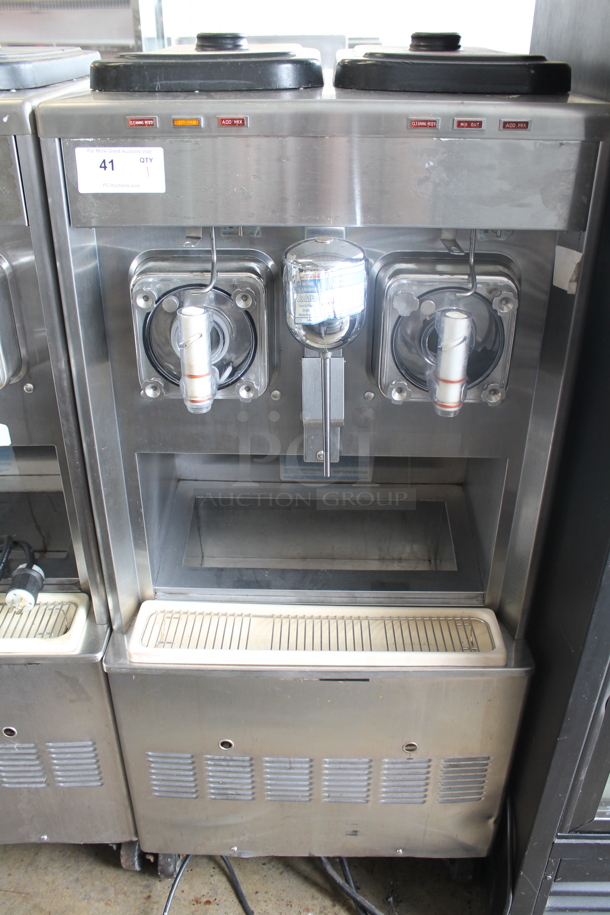 Taylor 342D-27 Stainless Steel Commercial Floor Style Air Cooled 2 Flavor Frozen Beverage Machine w/ Drink Mixer Attachment on Commercial Casters. 208-230 Volts, 1 Phase. - Image 1 of 8