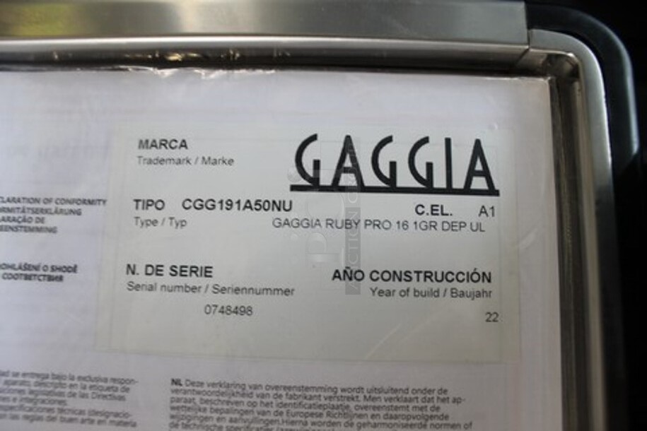 BRAND NEW SCRATCH AND DENT! 2022 Gaggia CGG191A50NU Stainless Steel Commercial Countertop Single Group Espresso Machine w/ Portafilter and Steam Wand. Tested and Working! - Image 6 of 11
