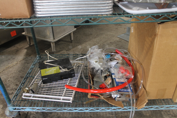 ALL ONE MONEY! Metro Lot of Various Items Including Metal Half Size Baking Pans, Stainless Steel Drop In Bins, Poly Trays. Does Not Include Shelving Unit. - Image 10 of 11