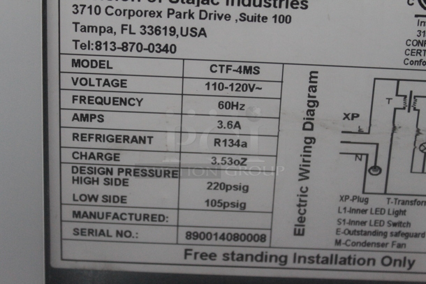 CTF-4MS Metal Mini Cooler Merchandiser. 110-120 Volts, 1 Phase. Tested and Working! - Image 4 of 4