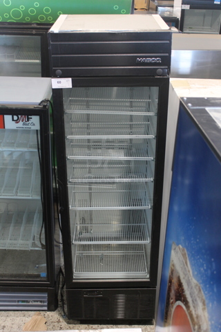 Habco SE18 Metal Commercial Single Door Reach In Cooler Merchandiser w/ Poly Coated Racks. 115 Volts, 1 Phase. Tested and Working!