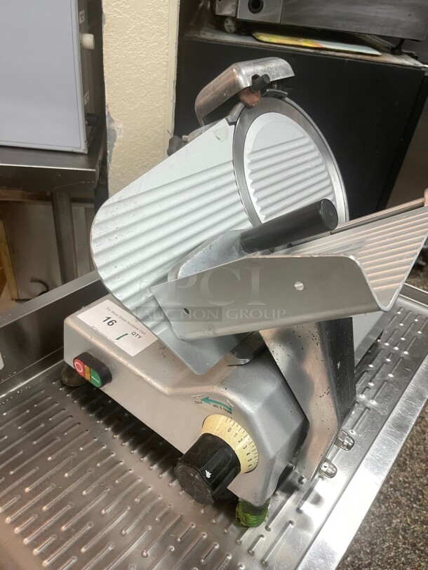Working! 12 inch Commercial Meat Slicer With Knife Sharpener Stainless Steel Blade Deli Food Cheese Electric Slicer Veggies Cutter Restaurant Semiautomatic 115 Volt NSF Tested and Working!