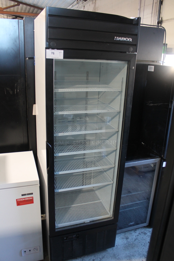 Habco SE18 Metal Commercial Single Door Reach In Cooler Merchandiser w/ Poly Coated Racks. 115 Volts, 1 Phase. Tested and Working! - Image 1 of 5