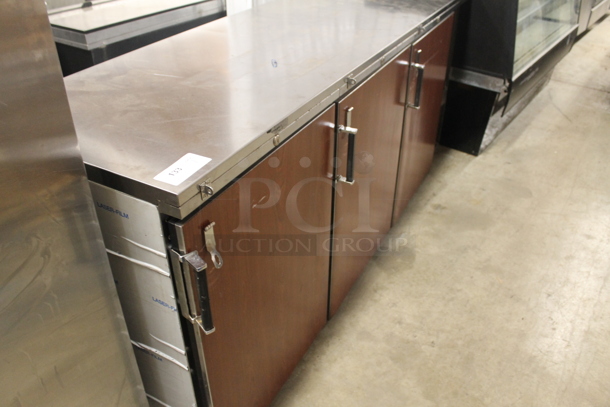 Perlick BS84 Commercial Stainless Steel Solid Door Back Bar Cooler With Steel Racks And Faux Wood Cabinets. 115V, 1 Phase. Tested and Powers On But Does Not Get Cold - Image 2 of 8