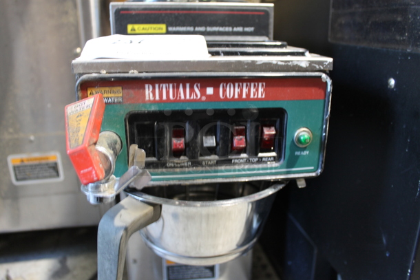 Bunn CWTF15 Stainless Steel Commercial Countertop 3 Burner Coffee Machine w/ Hot Water Dispenser and Metal Brew Basket. 120 Volts, 1 Phase.  - Image 2 of 4