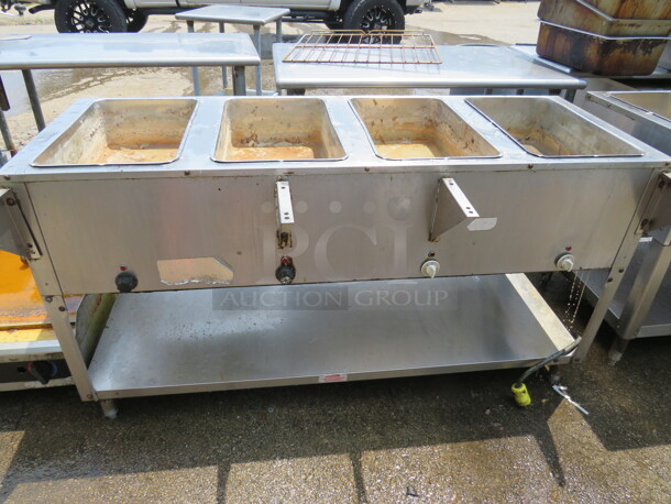 One 4 Well Steam Table With SS Under Shelf. 62.5X30X34 - Image 1 of 1
