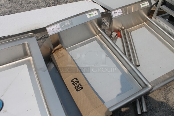 BRAND NEW SCRATCH AND DENT! Regency 600CDT24RT Commercial Stainless Steel Clean Dish Table With Right Drainboard With Galvanized Legs - Image 2 of 5