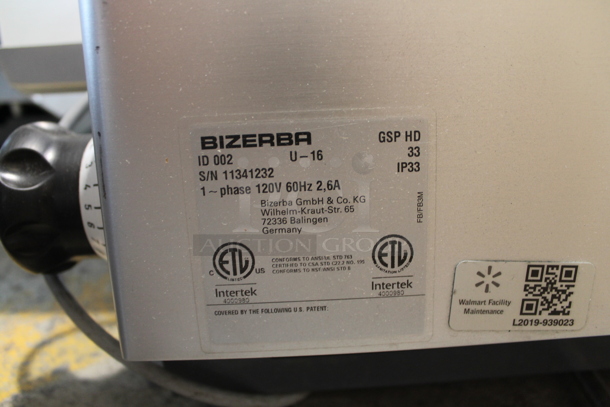 2016 Bizerba GSP HD Stainless Steel Commercial Countertop Meat Slicer. 120 Volts, 1 Phase. Tested and Working! - Image 6 of 7
