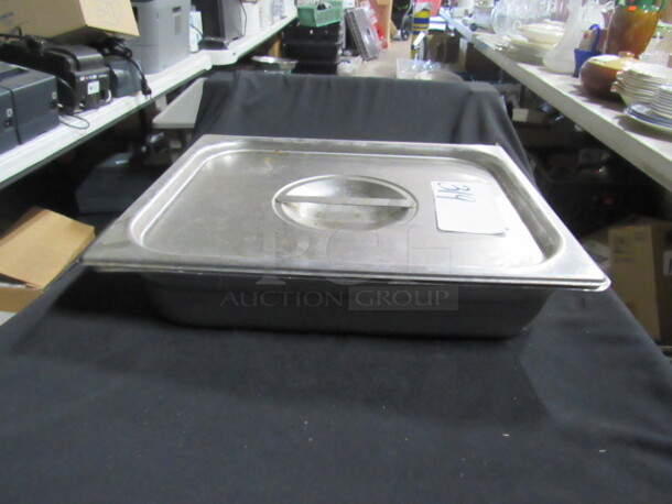 One 1/2 Size 2.5 Inch Deep Hotel Pan With Lid.