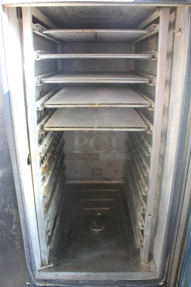 LATE MODEL Alto Shaam CTP10-10E Commercial Stainless Steel Combitherm With Pan Racks And Polycoated Shelves On Utility Cart With Galvanized Legs.  208-240V, 3 Phase. - Image 4 of 6