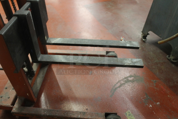 Presto M478 Orange Metal Commercial Lift Stacker on Commercial Casters. BUYER MUST REMOVE. - Image 6 of 7