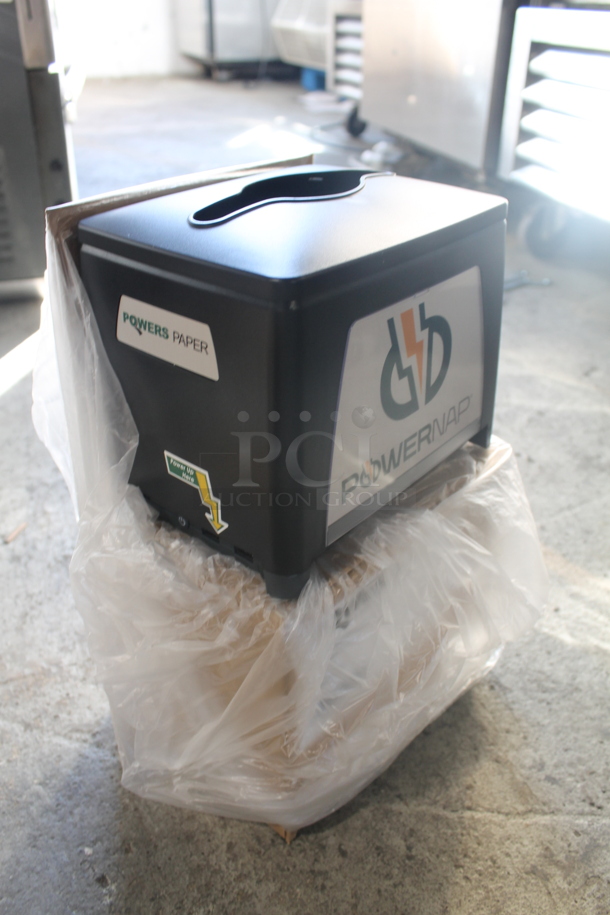BRAND NEW IN BOX! 4 PowerNap Charging Solution Interfolded Napkin Dispensers, Black. 4 Times Your Bid!  - Image 2 of 5