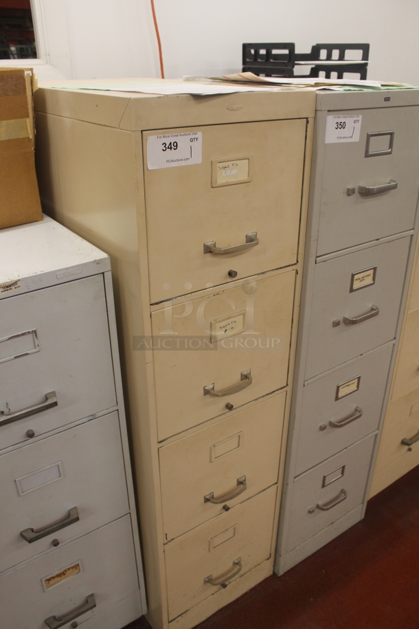 Tan Metal 4 Drawer Filing Cabinet w/ Contents. BUYER MUST REMOVE. - Image 2 of 4
